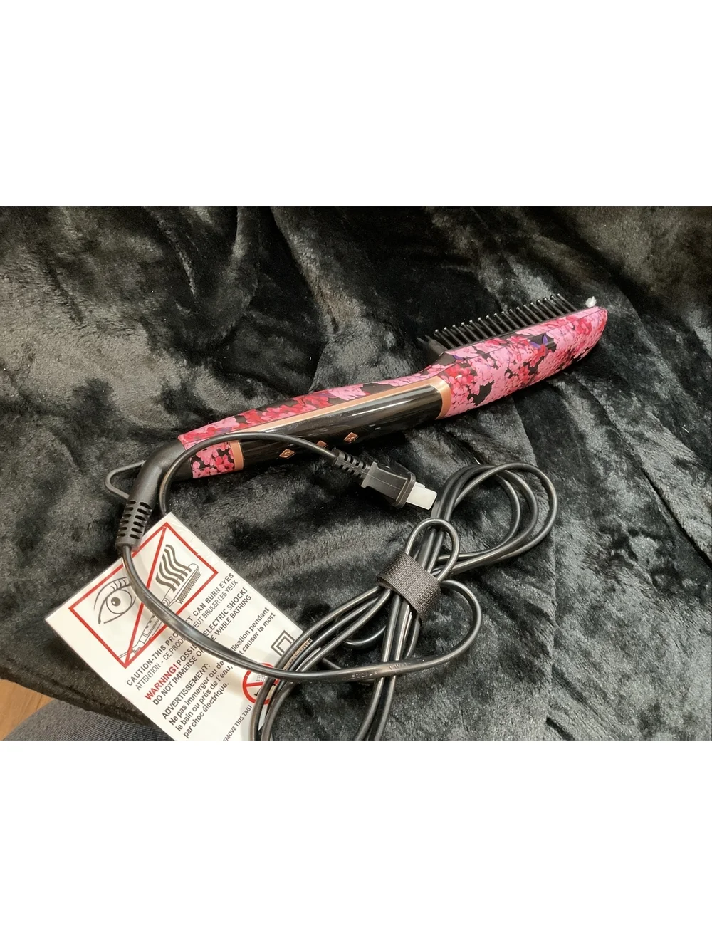 NIB Calista TrainglPro Heated Detailer Brush in Black And Rose Gold-NEW